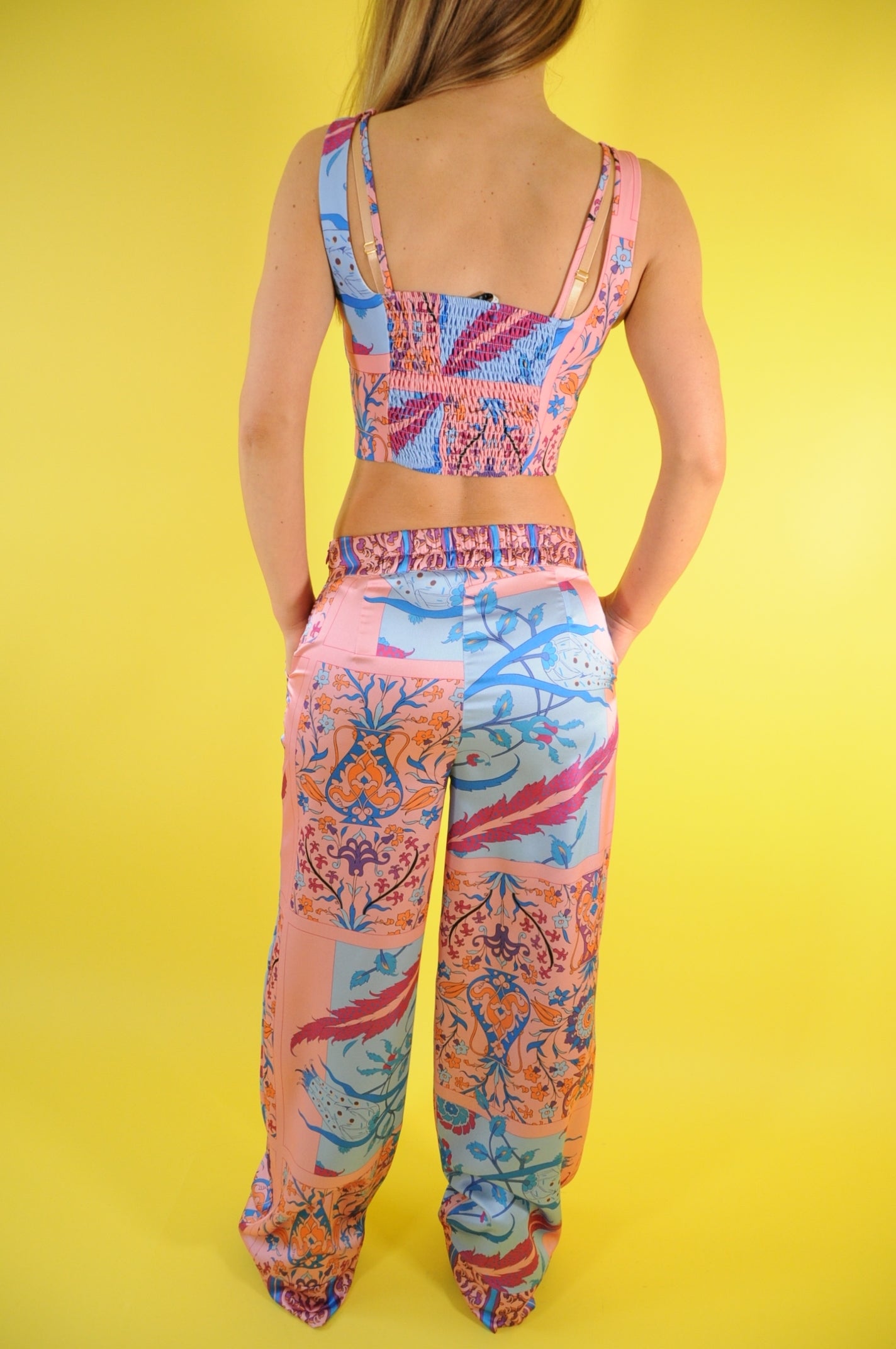 Luxury floral print satin co-ord