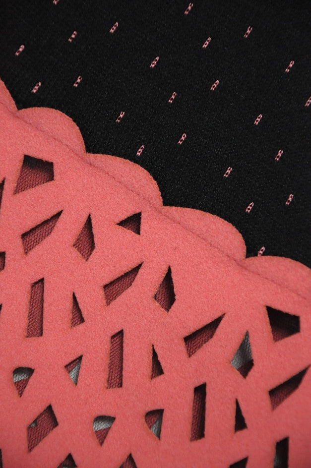 Pink Felt Neck Jumper Dress