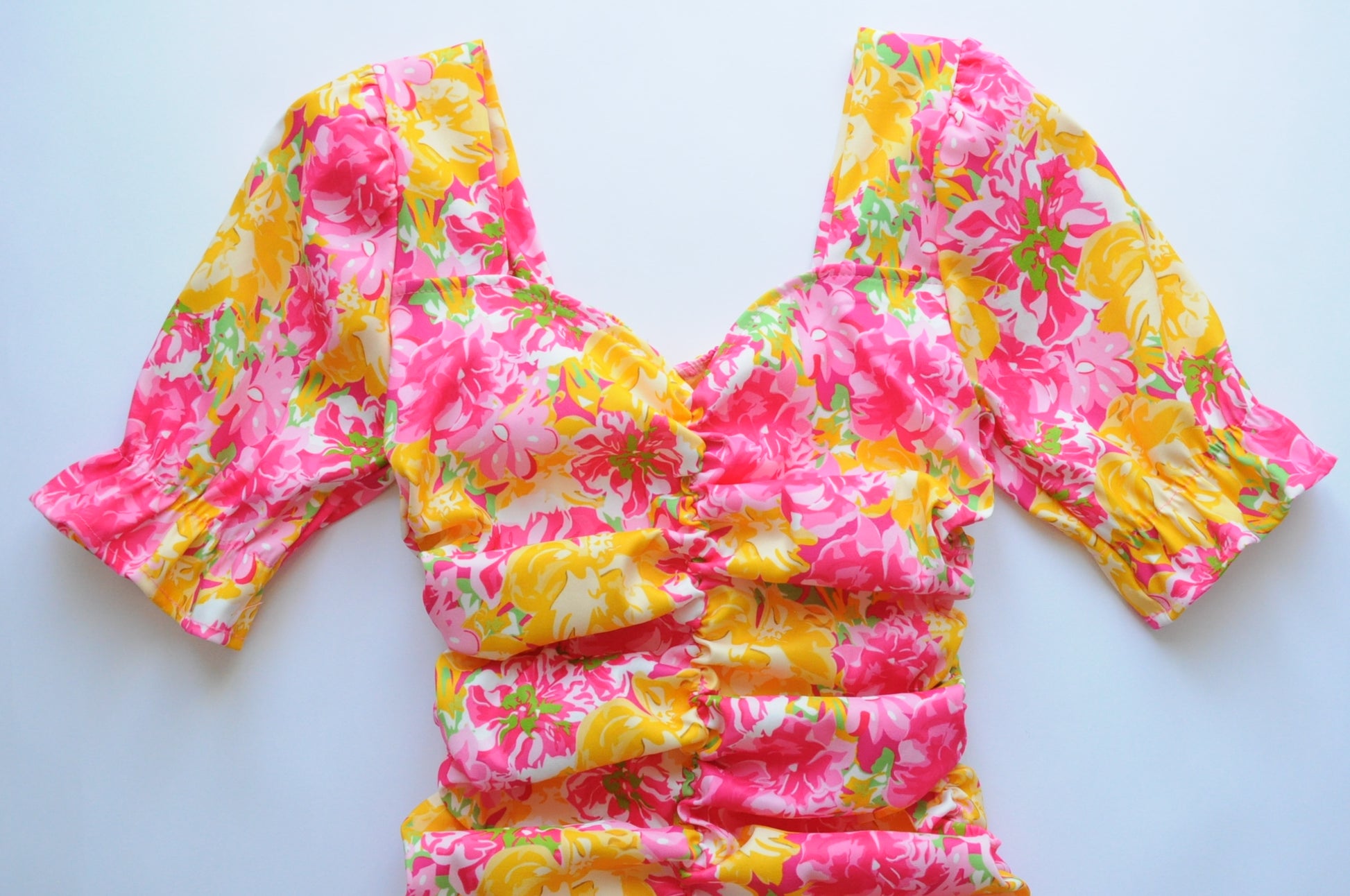 Floral drapped mini dress