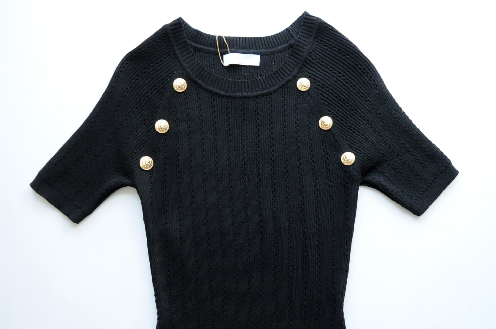 Black ribbed knit bodycon dress
