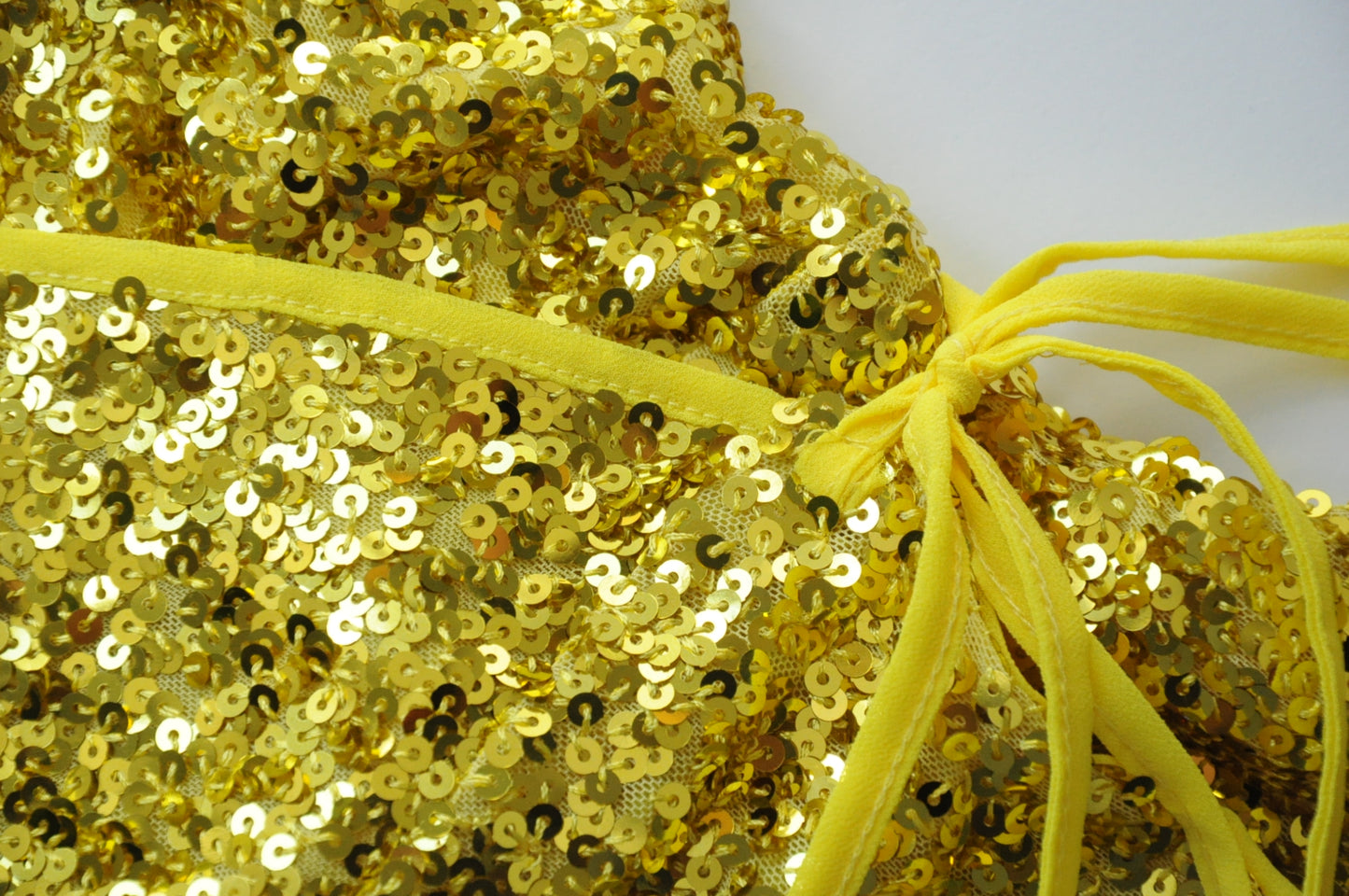 Lemon sequin wrap dress