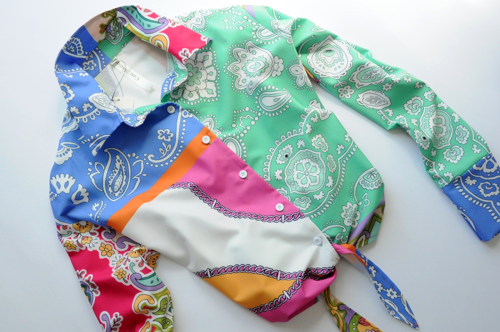 Multicolour paisley print short and top co-ord
